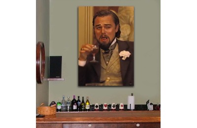 sdcp1 - Leonardo Dicaprio Django Uncahined İçki İçerken Gülme Sahnesi Kanvas Tablo