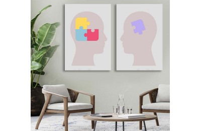 spsk14_2p - Hastasının Kafasındaki Sorunu Çözen Psikolog, Danışman, Terapist Kanvas Tablo