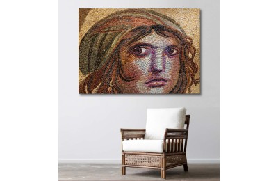 srzg1 - Dijital Restorasyon İle Özel Olarak Tamamladığımız Çingene Kız Zeugma Kanvas Tablo