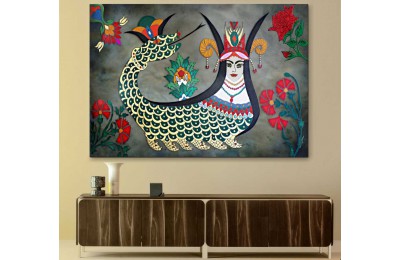 ssah1 - Anadolu Kültürü Yılanlı Kadın Şahmeran - Şahmaran Kanvas Tablo