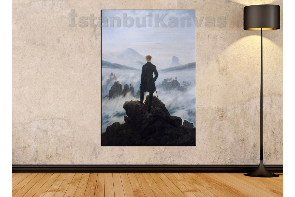 Skr13 - Caspar David Friedrich - Wanderer Above The Sea Of Fog Kanvas Tablo