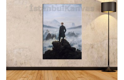 Skr13 - Caspar David Friedrich - Wanderer Above The Sea Of Fog Kanvas Tablo