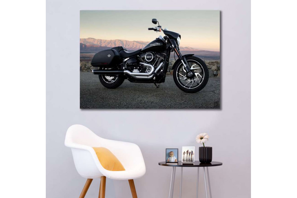 sm09 - Harley Davidson Cruize Motosiklet Kanvas Tablo