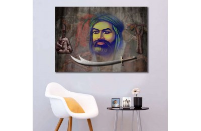 srk288a- HAZRETİ ALİ, HACI BEKTAŞI VELİ, PİR SULTAN ABDAL VE SEMAH Kanvas Tablo