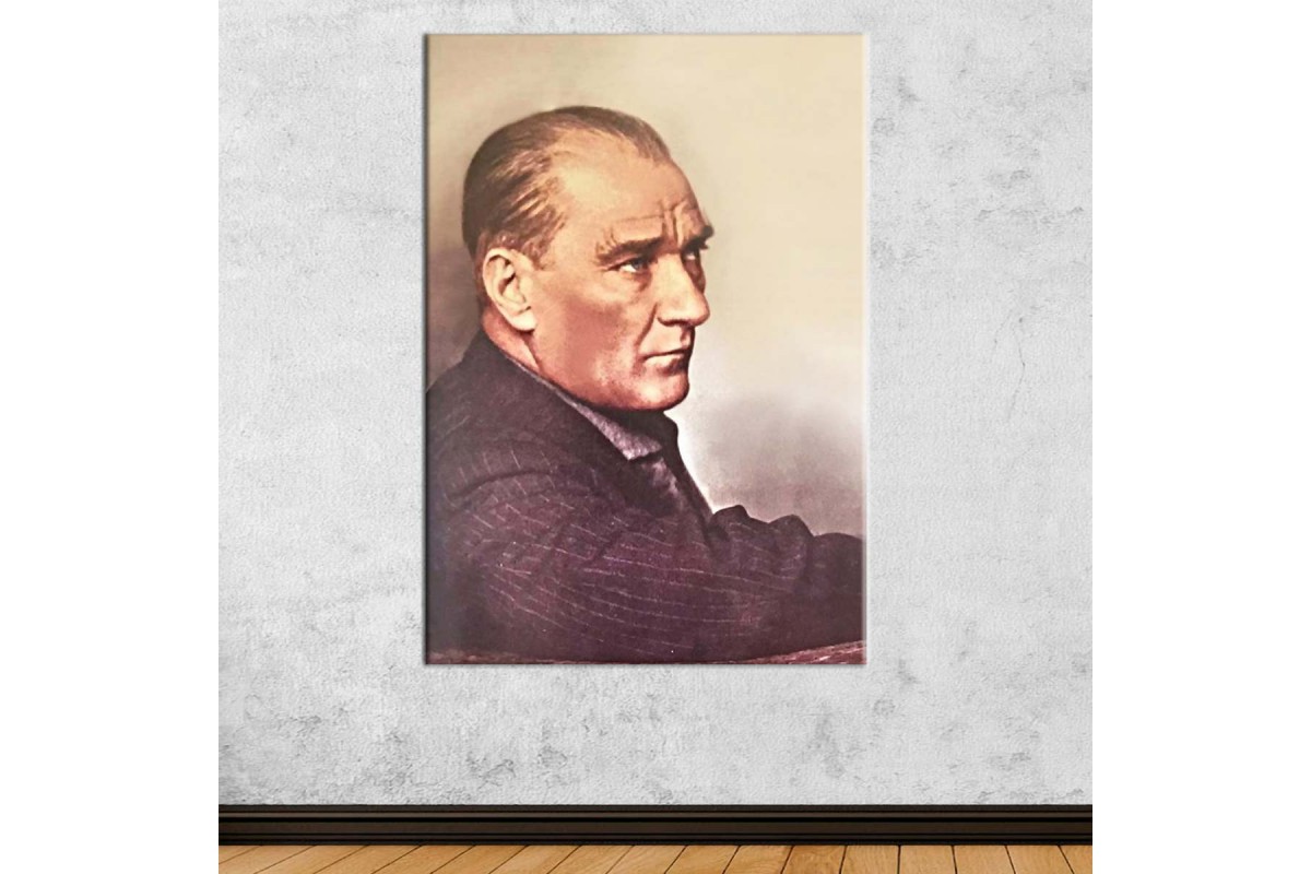 srka20 - Ulu Önder Mustafa Kemal Atatürk Renkli kanvas tablo