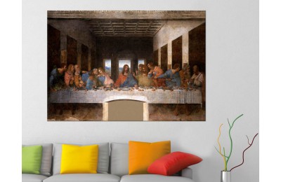 srkjc03 - HAZRETİ İSA, HZ.İSA SON AKŞAM YEMEĞİ LEONARDO DA VİNCİ KANVAS TABLO
