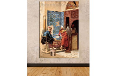 Srld1 - Ludwig Deutsch - The Chess Game - Satranç Oynayan Adamlar Kanvas Tablo