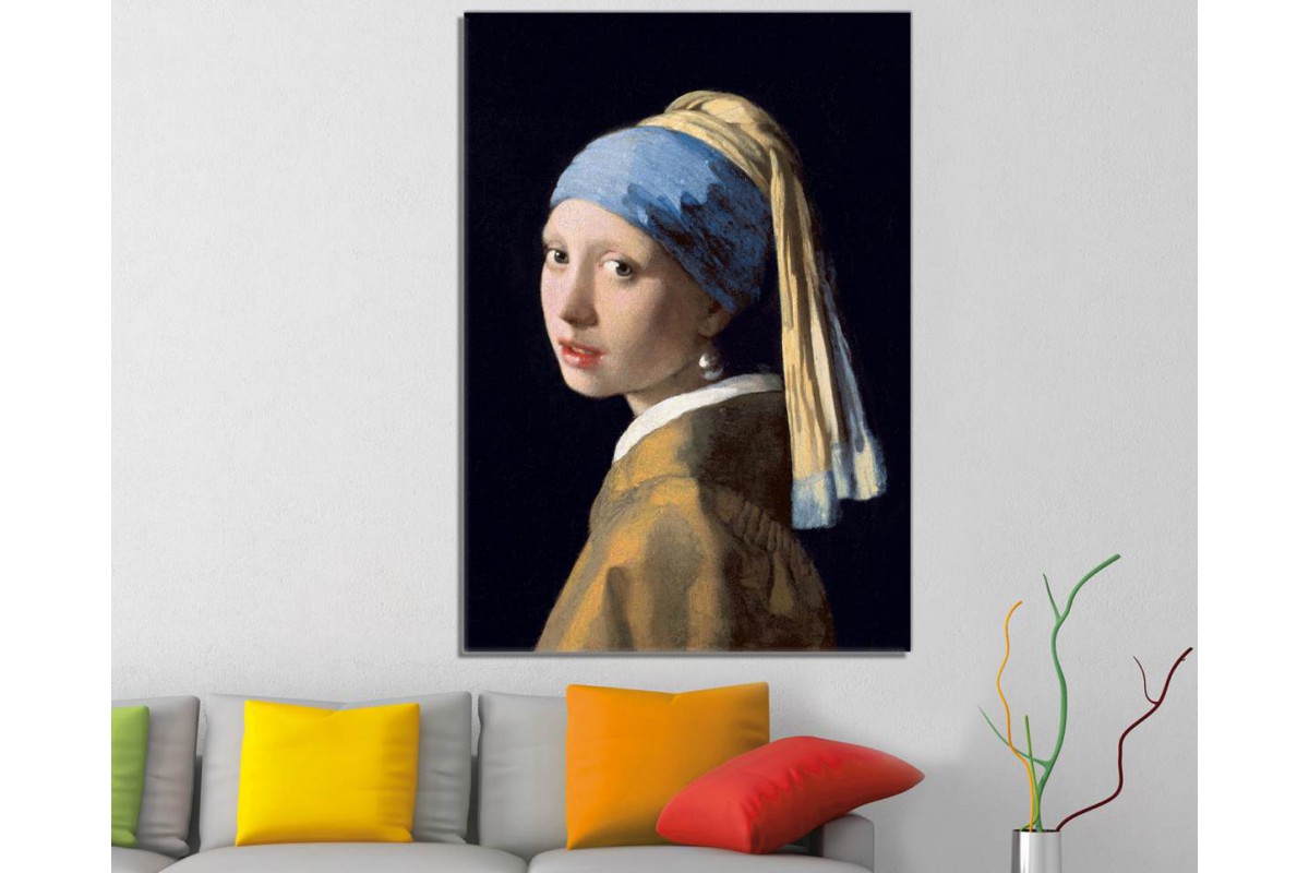 srpe1 - Johannes Vermeer - Girl With a Pearl Earring - İnci Küpeli Kız Kanvas Tablo