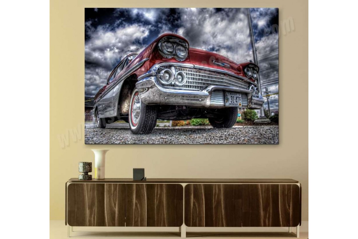 srvc30 - Chevrolet Klasik Araba - Vintage Otomobil Kanvas Tablo