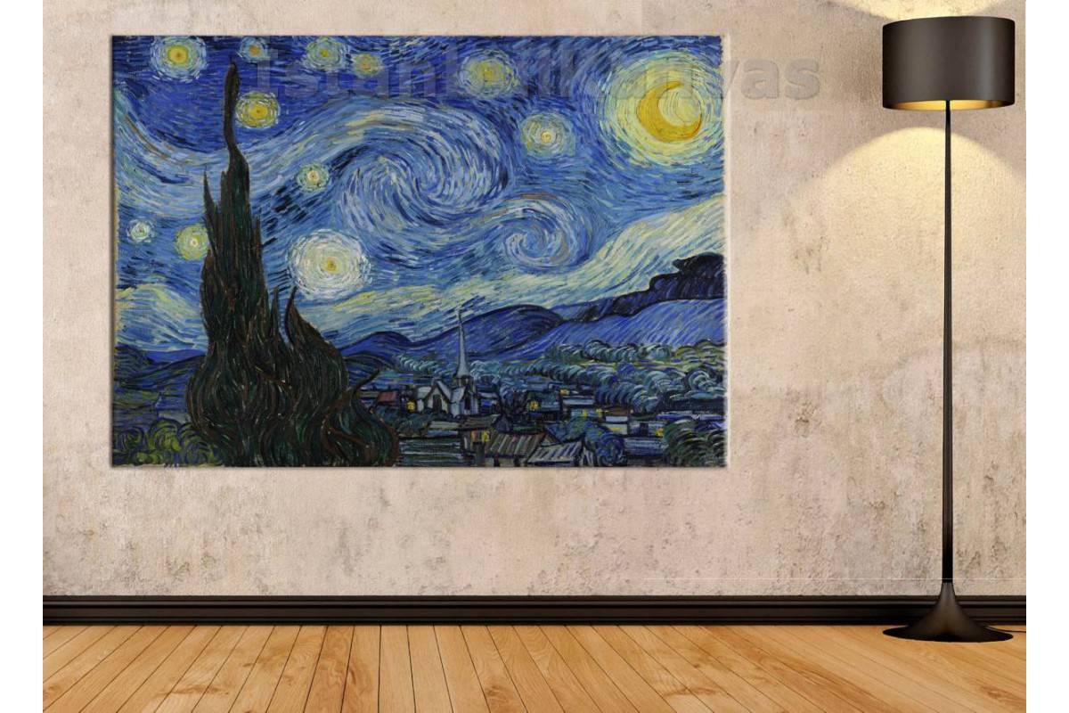 Srvg2 - Vincent Van Gogh - Starry Night - Yıldızlı Gece Kanvas Tablo