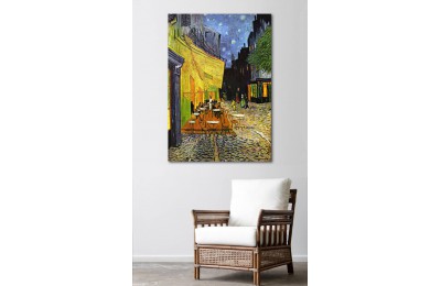 srvg4 - Vincent Van Gogh Cafe Terrace at Night - Teras Kafede Gece Soyut Kanvas Tablo