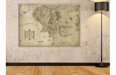Srye96 - Orta Dünya Haritası Yüzüklerin Efendisi - Lotr - Lord Of The Rings - Kanvas Tablo