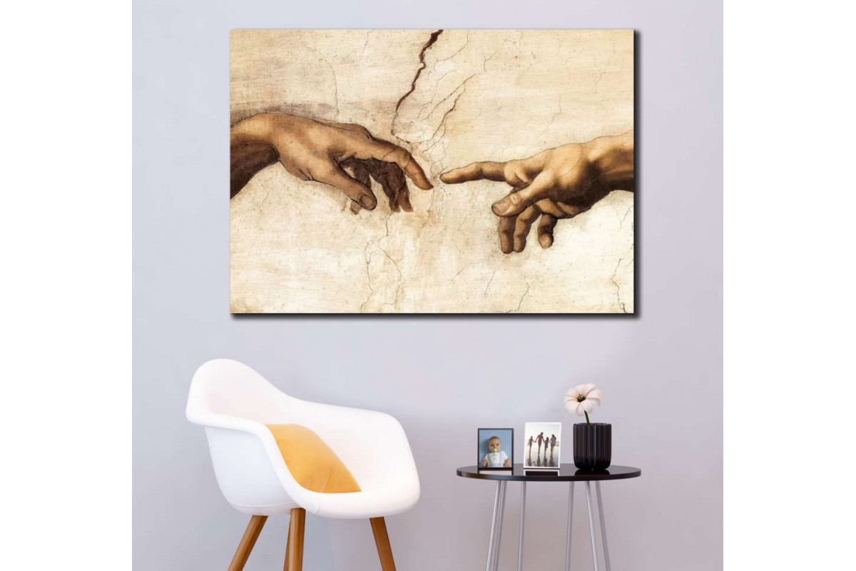 skrd93b - Michelangelo Tanrının Eli Kanvas Tablo