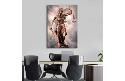 srhk13 - Adaletin Terazisi, Adalet Tanrıçası Themis, Hukuk Bürosu, Avukat Kanvas Tablo