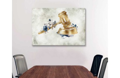 srhk15 - Yağlı Boya Görünümlü Hakimin Çekici, Adalet, Hukuk Bürosu, Avukat Kanvas Tablo