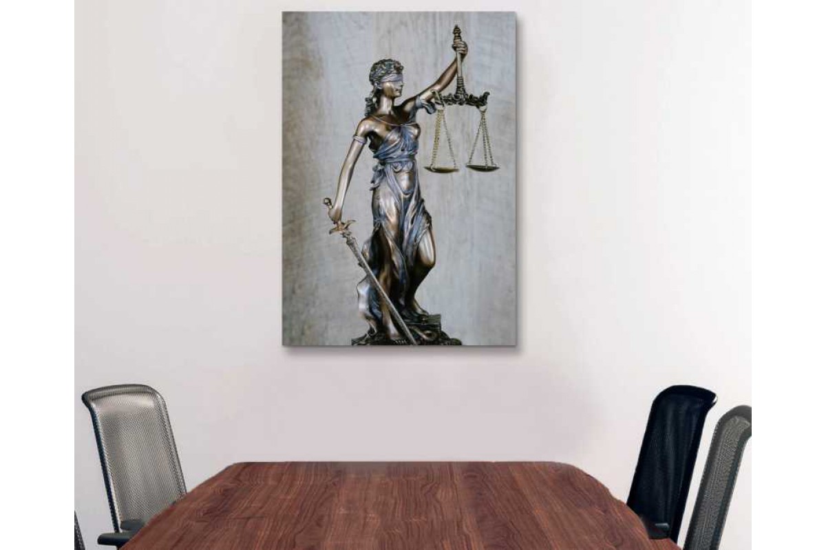 srhk20 - Adalet Tanrıçası Themis ve Kılıcı, Adaletin Terazisi, Hukuk Bürosu, Avukatlık Kanvas Tablo