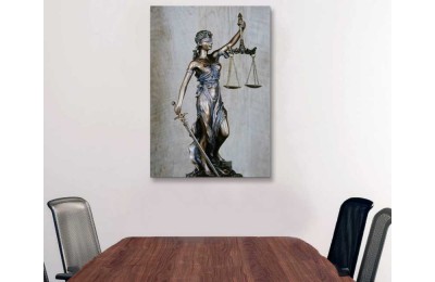 srhk20 - Adalet Tanrıçası Themis ve Kılıcı, Adaletin Terazisi, Hukuk Bürosu, Avukatlık Kanvas Tablo