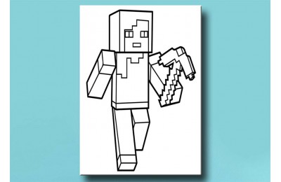 Çocuklar için renkli boyama tablo Minecraft bym49 (boyama kalem seti hediyeli)
