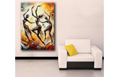 Afrikalı Kadın Dansçılar Yağlı boya Görünüm Kanvas Tablo afr34