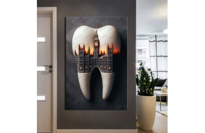 Ağız ve Diş Sağlığı Diş Tablosu Diş Hastanesi Dekorasyon Londra Big Ben dsc493