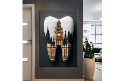 Ağız ve Diş Sağlığı Diş Tablosu Diş Hastanesi Dekorasyon Londra Big Ben dsc543