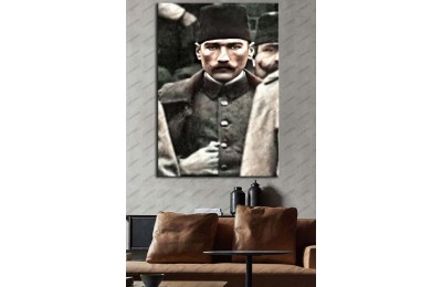 Yüzbaşı Mustafa Kemal Bey Renklendirme Kanvas Tablo dkmr223