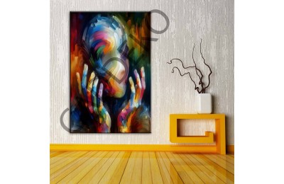 Renkli Yüz Kanvas Tablo dkmr342