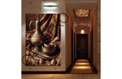 Bakraç ve Bakır Retro Kanvas Tablo dkmr358