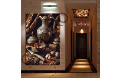 Bakraç ve Bakır Retro Kanvas Tablo dkmr359