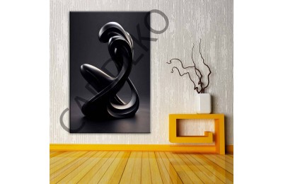 Modern Figür Siyah Kanvas Tablo dkmr399