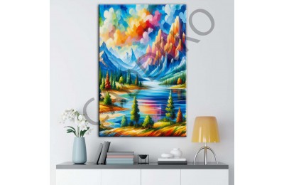 Çok Renkli Doğa 5 Dekoratif Kanvas Tablo dkmr425