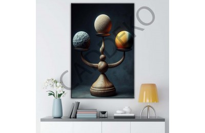 Abstrakt Denge Dekoratif Kanvas Tablo dkmr428