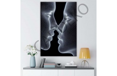 Sevgililer Dijital Aşk 1 Dekoratif Kanvas Tablo dkmr431