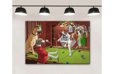 Bilardo Oynayan Köpekler Tablosu, Bilardo Gecesi dkmr248