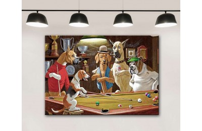 Bilardo Oynayan Köpekler Tablosu, Bilardo Gecesi dkmr267