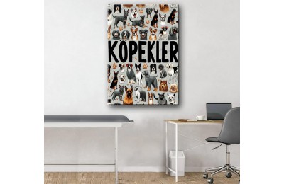 Pet Center Dekorasyon Veteriner Kliniği Tabloları Köpek Çeşitleri vtr44
