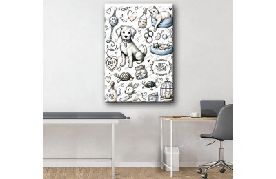 Pet Center Dekorasyon Veteriner Kliniği Tabloları Can Dostlar vtr46