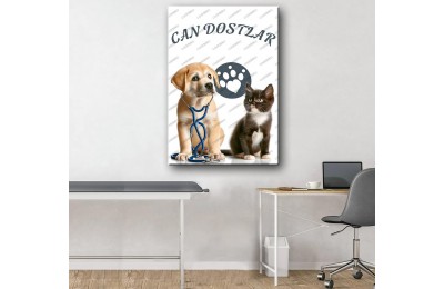 Pet Center Dekorasyon Veteriner Kliniği Tabloları Kedi ve Köpek vtr47